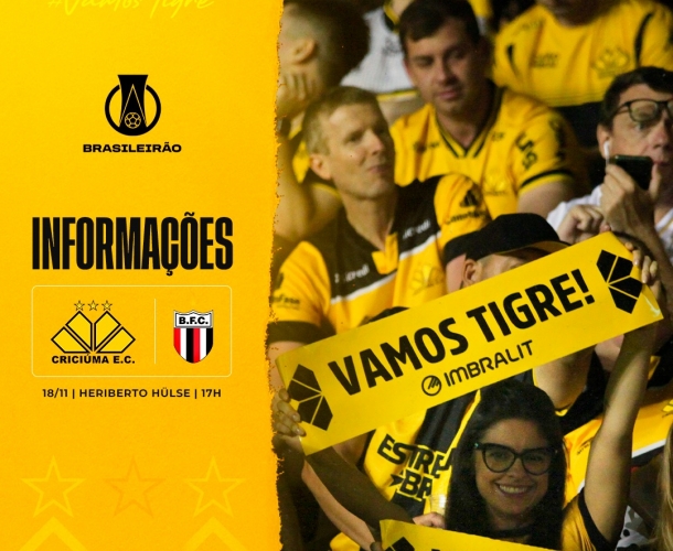 Chegou a hora! Criciúma x Botafogo-SP: onde assistir ao jogo que pode  garantir o acesso do Tigre - NSC Total